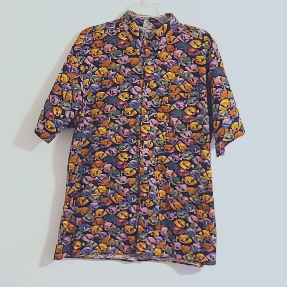 Angelica Button Front Pocketed Fish Shirt